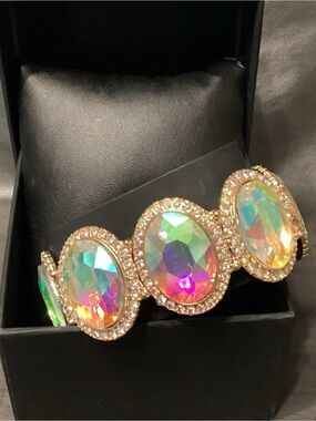 Aurora Crystal Statement Bracelet - Gold